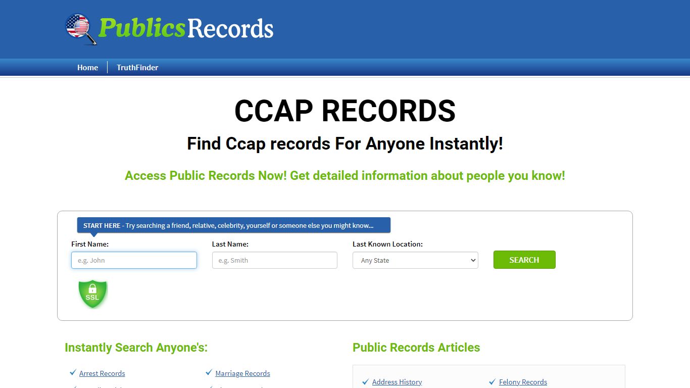 Find Ccap records For Anyone Instantly!